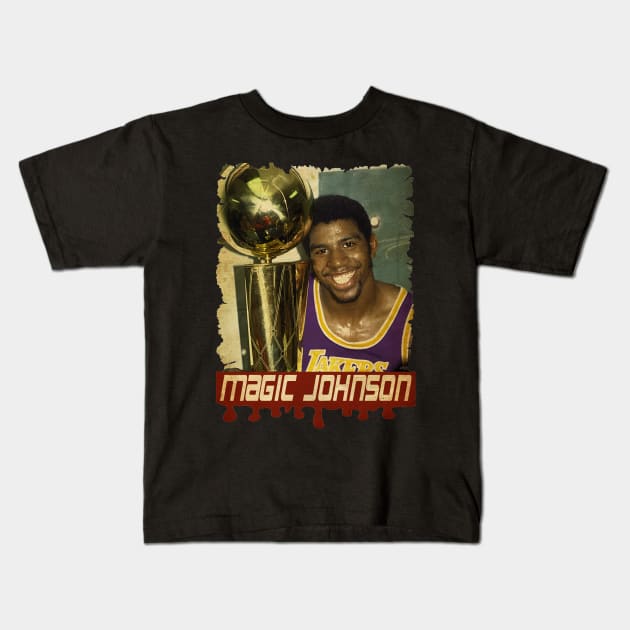 Magic Johnson Vintage Kids T-Shirt by Teling Balak